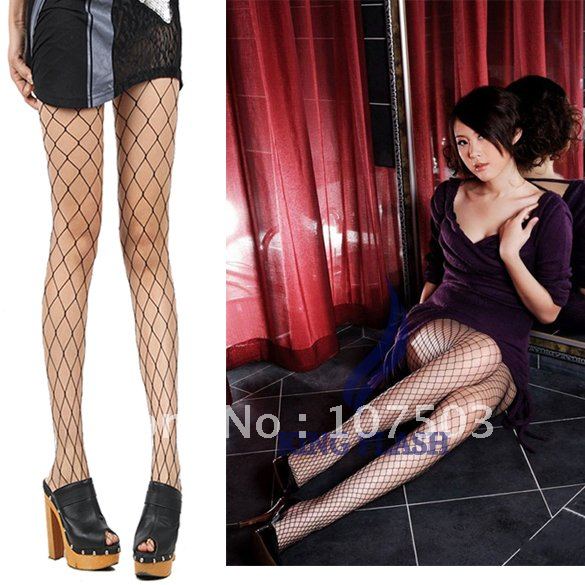 fashion Black Women Big Mesh Fishnet Net Pattern Pantyhose Stockings Legging Tights 5995