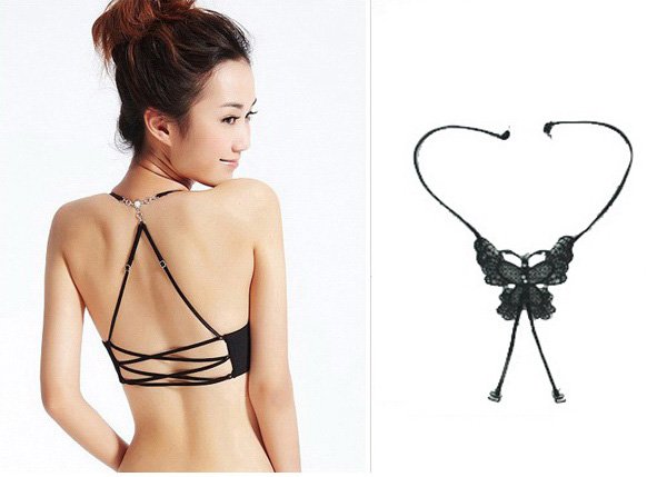 Fashion bowknot cross Bra strap with stone shoulder strap drop shipping