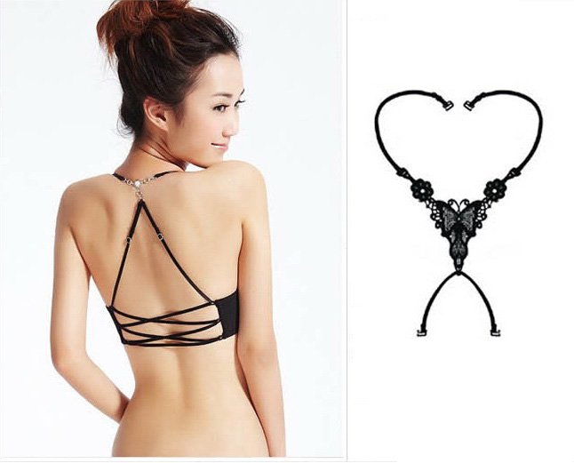 Fashion bowknot with stone  Bra strap shoulder strap