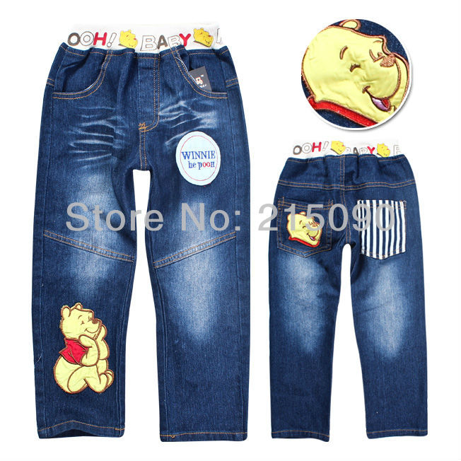 Fashion boys!2013 newest boys and girls jeans long pants Cartoon children demin jeans kids baby long pants wholesale