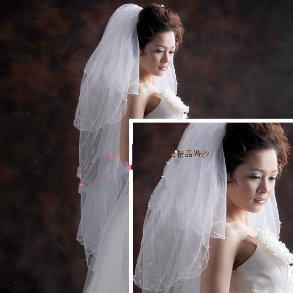 Fashion bride veil wedding dress high quality yarn bead