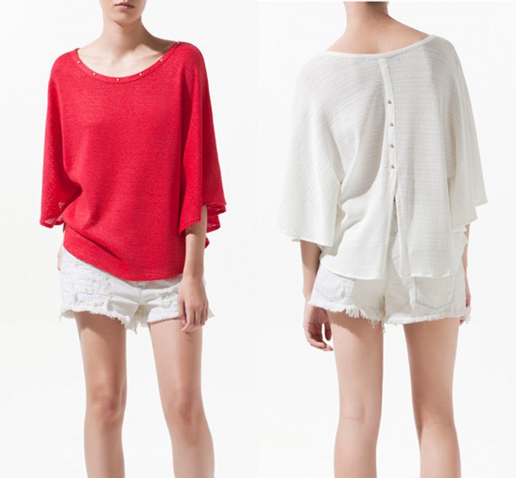 Fashion brief vintage women's collar rivet back cardigan loose sweater shirt sweater