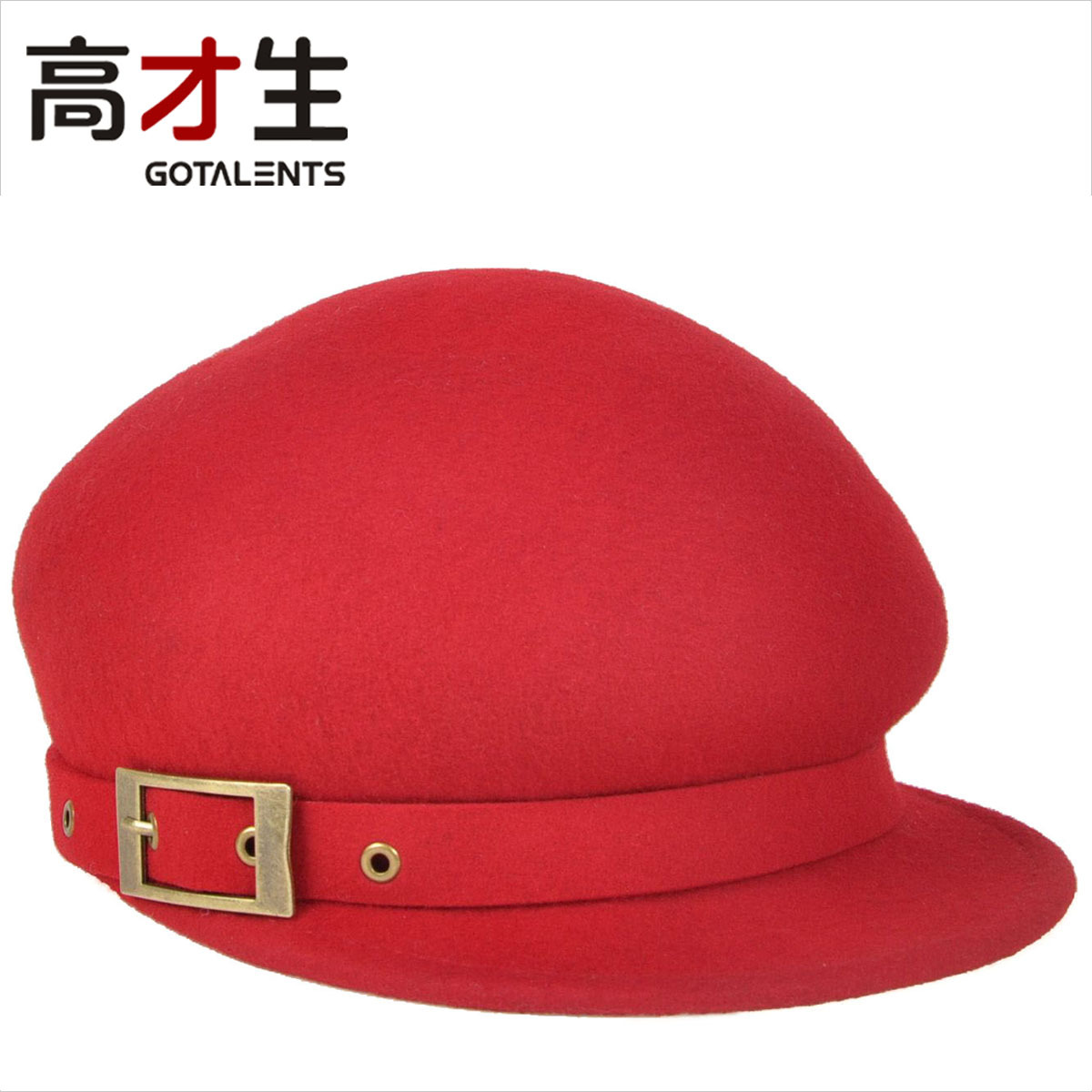 Fashion buckle spring and autumn winter knight cap woolen hat millinery female fashion vintage cap