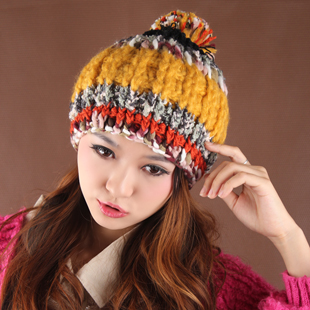 Fashion candy color knitted hat millinery classic coarse knitting cap autumn and winter warm hat
