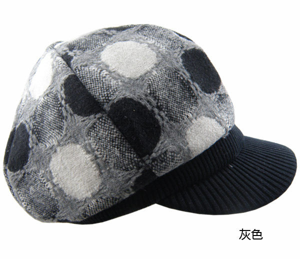 Fashion cap series coarse flower woolen newsboy cap circle jacquard badian cap b11081