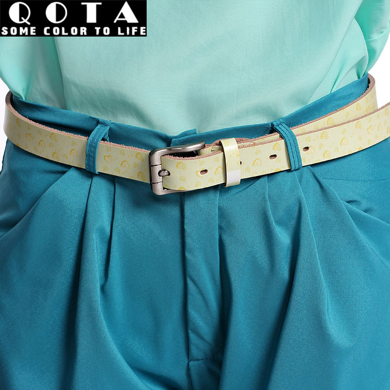 Fashion cartoon fashion genuine leather thin belt strap school wear female casual all-match belt