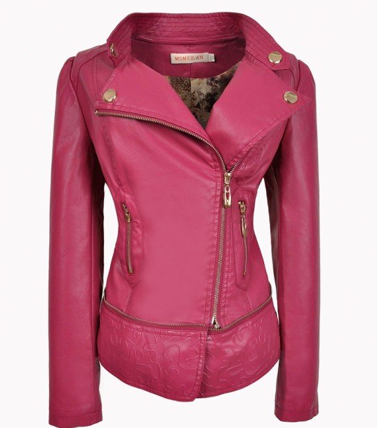 Fashion casual spring leather jacket leather short paragraph. woman PU leather jacket,high quality, 194 size :M --XXXL