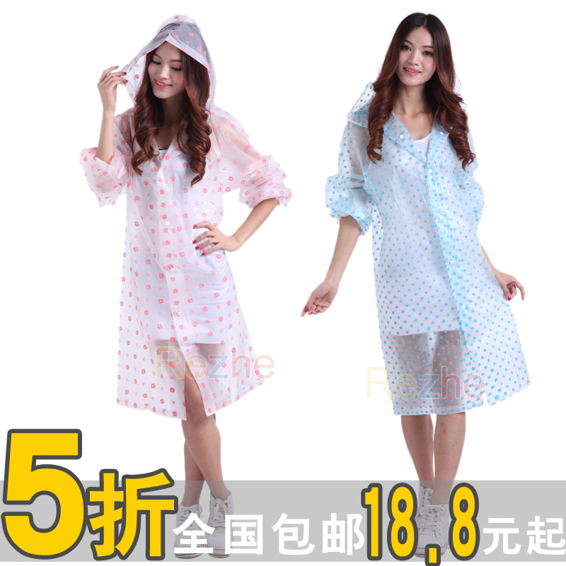 Fashion casual transparent eva disposable raincoat trench 18.8