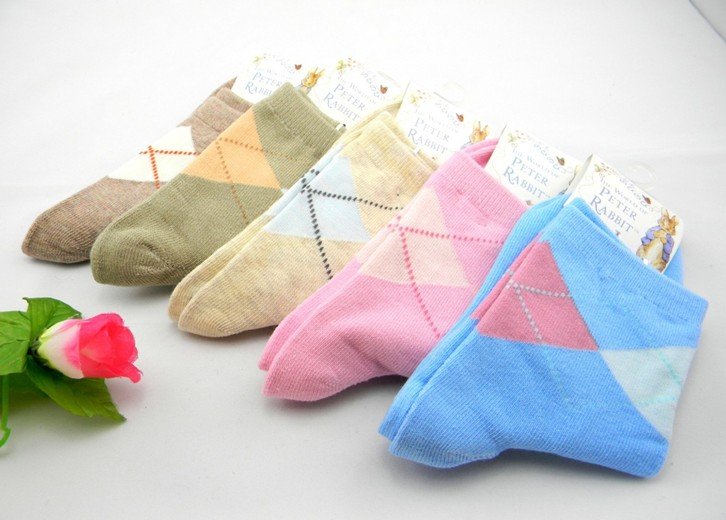 Fashion Causal Diamond Plaid Women's Cotton Breathable Invisible Ankle Socks,20 Pair/Lot+Free shipping