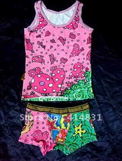 Fashion child swimwear split children's clothing female child swimwear colorful summer vest swimwear trousers