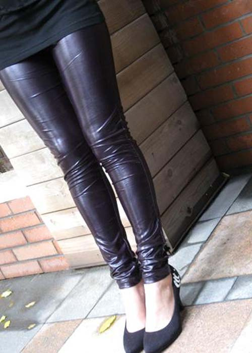 Fashion classic metal quality faux leather legging 002