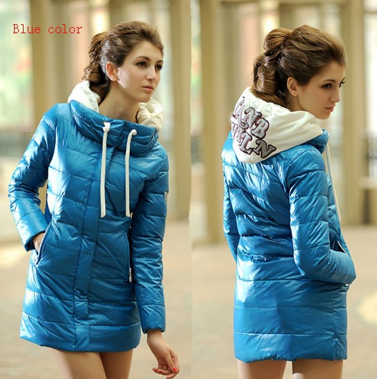 Fashion clothing women down jacket long coat ladies winter warm padded parka hood overcoat h238