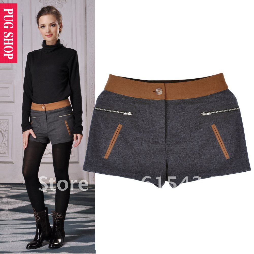 Fashion Color  British Style Patchwork women's small shorts