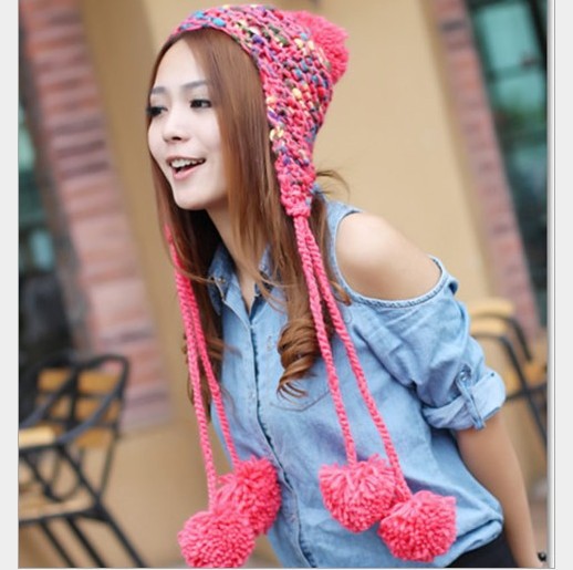 Fashion colorful Braided lady's Crochet beret hat knitted winter cap free shipping with EMS wholesale