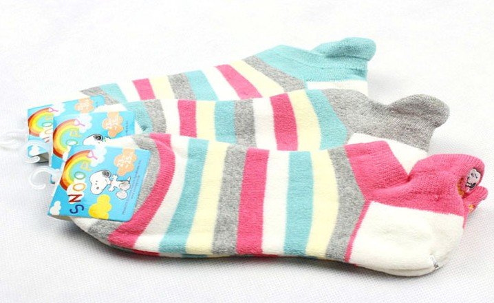 Fashion Colorful Stripe Pattern Ladies Cotton Breathing Sports Socks,24 Pair/Lot+Free shipping