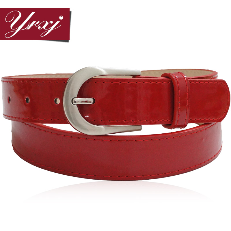 Fashion cowhide yrxj japanned leather decoration waist of trousers belt all-match genuine leather strap Women bj037