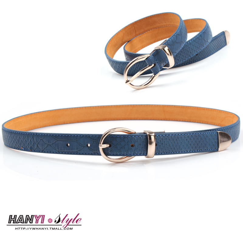 Fashion crocodile pattern genuine leather women's strap decoration belt female women's all-match strap