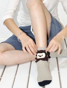 Fashion Cute Three-dimensional Lion Jacquard Grils Socks,Free shipping