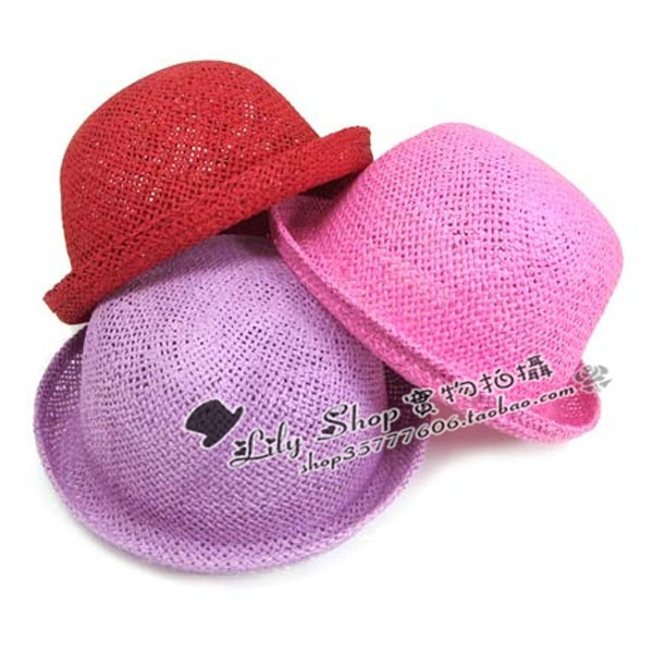 Fashion cutout balls hat small fedoras summer strawhat women's Free delivery