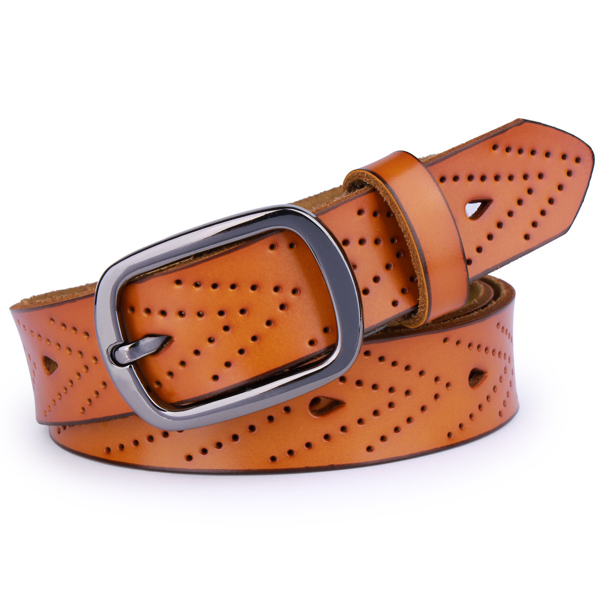 Fashion cutout strap female casual all-match Women genuine cowhide leather belt female