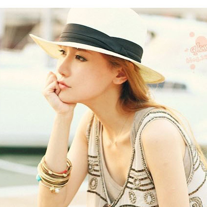 Fashion cutout women's breathable straw braid lace strawhat fedoras sunscreen travel sun-shading hat