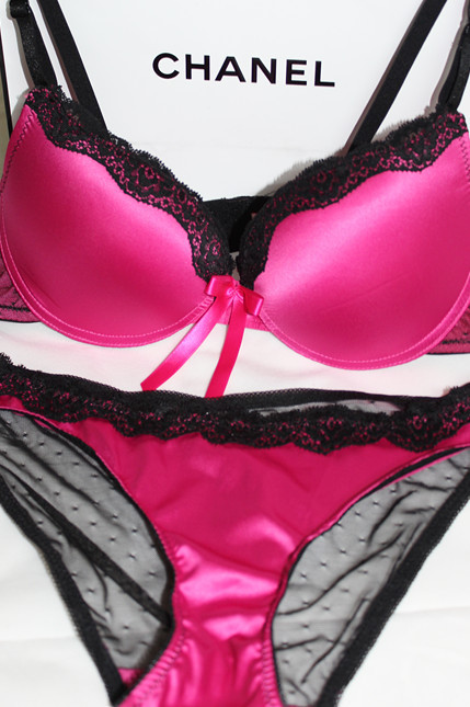 Fashion d wire lace push up underwear sexy silks and satins bra set