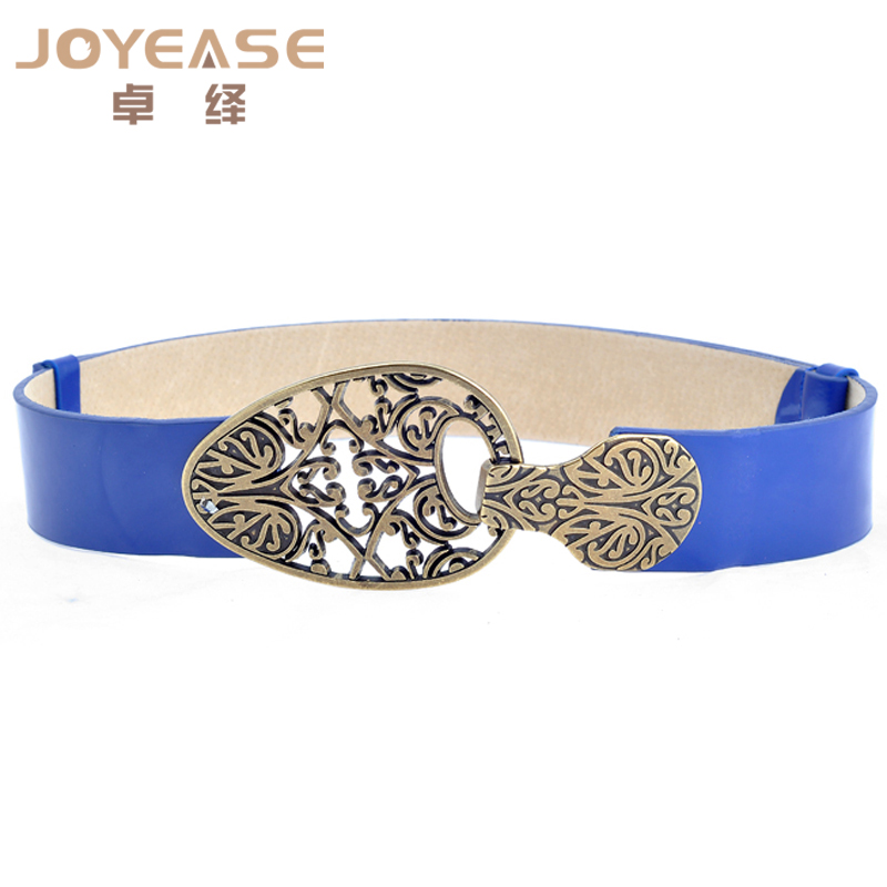 Fashion decorative pattern bronze cutout hasp genuine leather women's cummerbund wide belt women's decoration