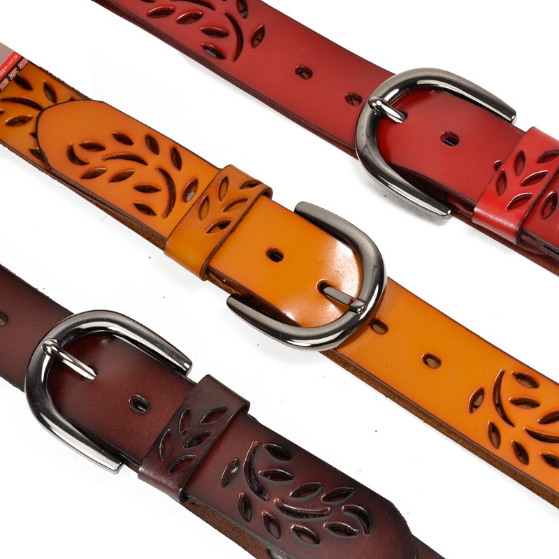 Fashion denim belt women's genuine leather belt