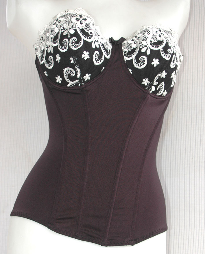 Fashion details black embroidered long tight shapewear shaper 30b34ab36b38b