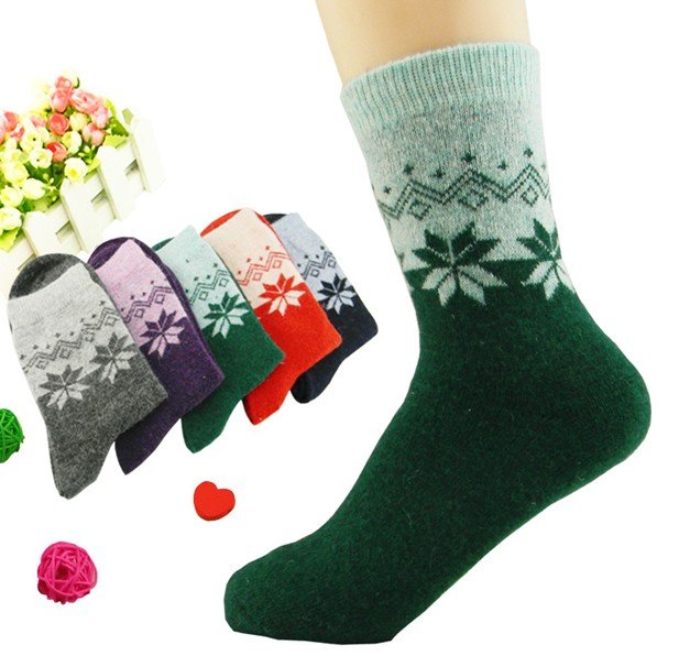 Fashion Diamond Snow Design Women Wool Warm Winter Socks,20 Pair/Lot+Free shipping
