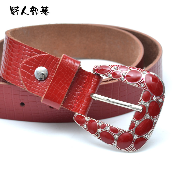 Fashion diamond women's business casual strap genuine leather denim belt 5547
