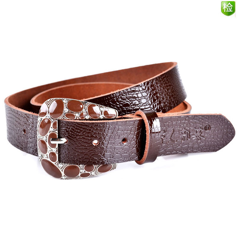 Fashion diamond women's japanned leather strap genuine leather hot-selling denim belt 5547