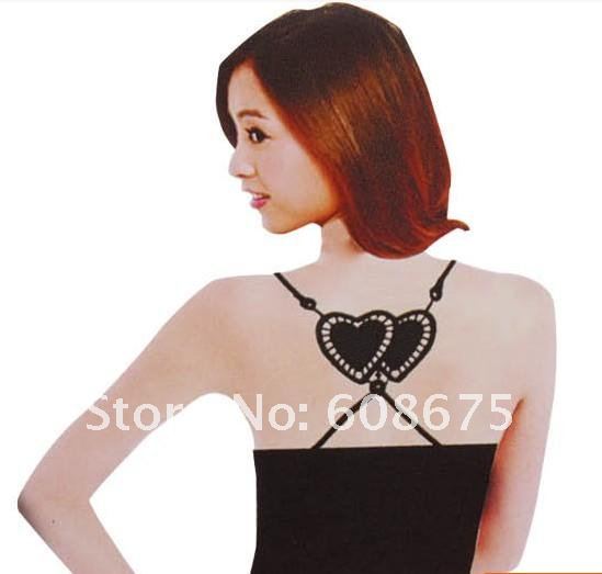 fashion double heart Bra strap sexy bra strap invisible Bra Belt summer underwear women love