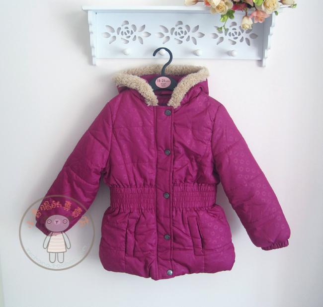 Fashion double layer pinkplatinum cotton-padded long design thickening female child outerwear overcoat cotton-padded jacket
