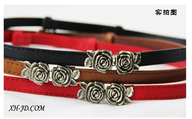 Fashion double metal buckle rose lady leather belts,Adjustable belts for women,leather waistband /waist belt can mixed