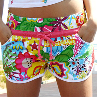 Fashion drawstring beach pants adjustable elastic beach pants board short shorts air conditioning pants at home