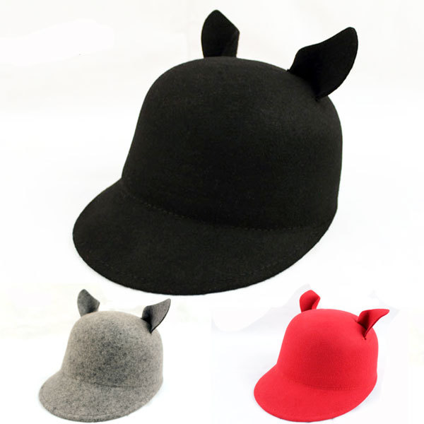 Fashion ear yzstyle fedoras equestrian cap hat male women's autumn and winter