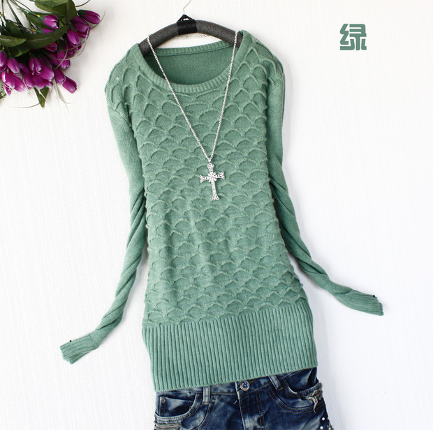 Fashion elastic 2012 fashion medium-long rabbit fur basic long-sleeve sweater