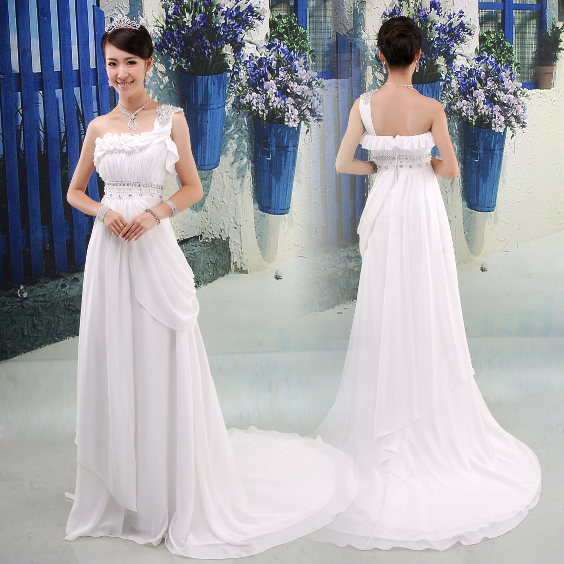 Fashion elegant attractive long design wedding dress star princess dinner party dress skirt bridesmaid dress OEM FC145