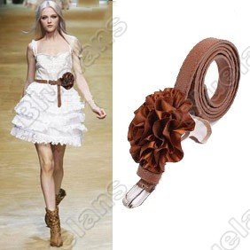 Fashion Elegant Ladies Faux Leather Korean Belt Flower Belt Good Gift Free Shipping 6251
