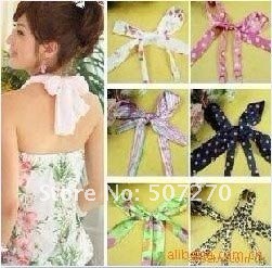 Fashion Exotic Sexy Lingerie Chiffon Bowknot Women Hanging neck Strapes For Bra Ladies Gallus  - B001