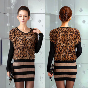 Fashion fashion elegant 2012 autumn and winter www.maxmusic.cn medium-long knitted one-piece dress (WC005)