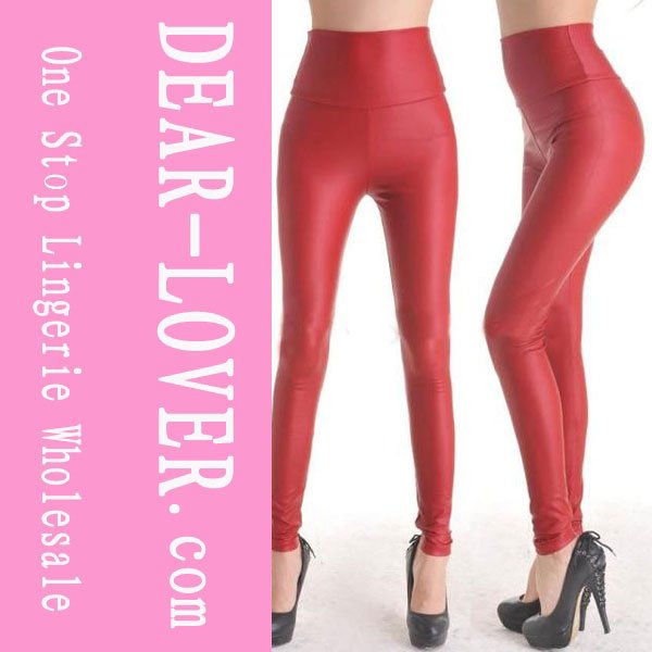 Fashion Faux Leather Leggings Red LC7748-3 Cheaper price  Free Shipping Cost