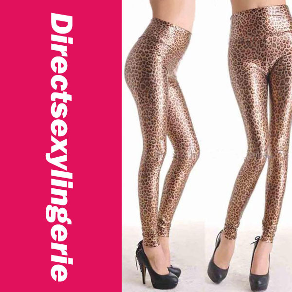 Fashion Faux Leather Leopard Leggings For Women LC7748 Cheaper price Free Shipping Cost