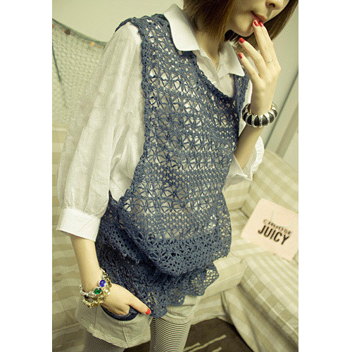 Fashion female beautiful crochet all-match fashion cutout sweater vest outerwear tube top