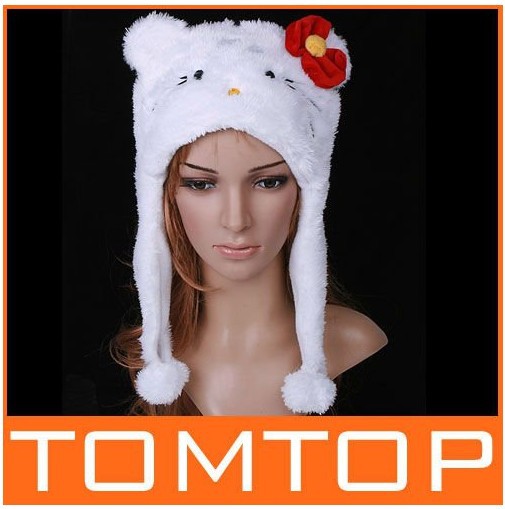 Fashion Festival Cartoon Animal Hat Plush Soft Warm Hello Kitty Winter Cap, Free Shipping