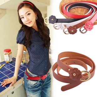 Fashion Flower PU Leather belts for women Free Shipping 20 Pcs/lot