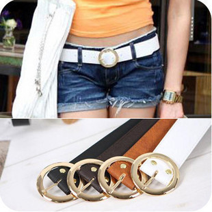 Fashion g-27 women's strap circle pin buckle all-match PU leather brief belt female belt decoration