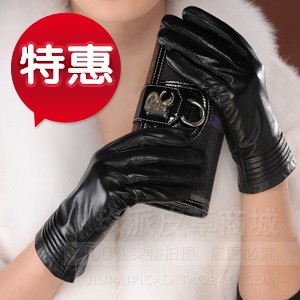 Fashion genuine leather gloves Women sheepskin gloves women's casual gloves wire thin Free Shipping