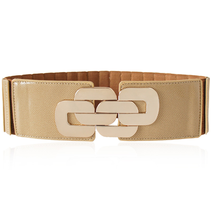 Fashion genuine leather serpentine pattern elastic waist belt female wide belt quality cummerbund all-match c1149